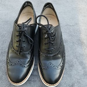 Cole Haan Black Womens Oxford Lace-Up Shoes
